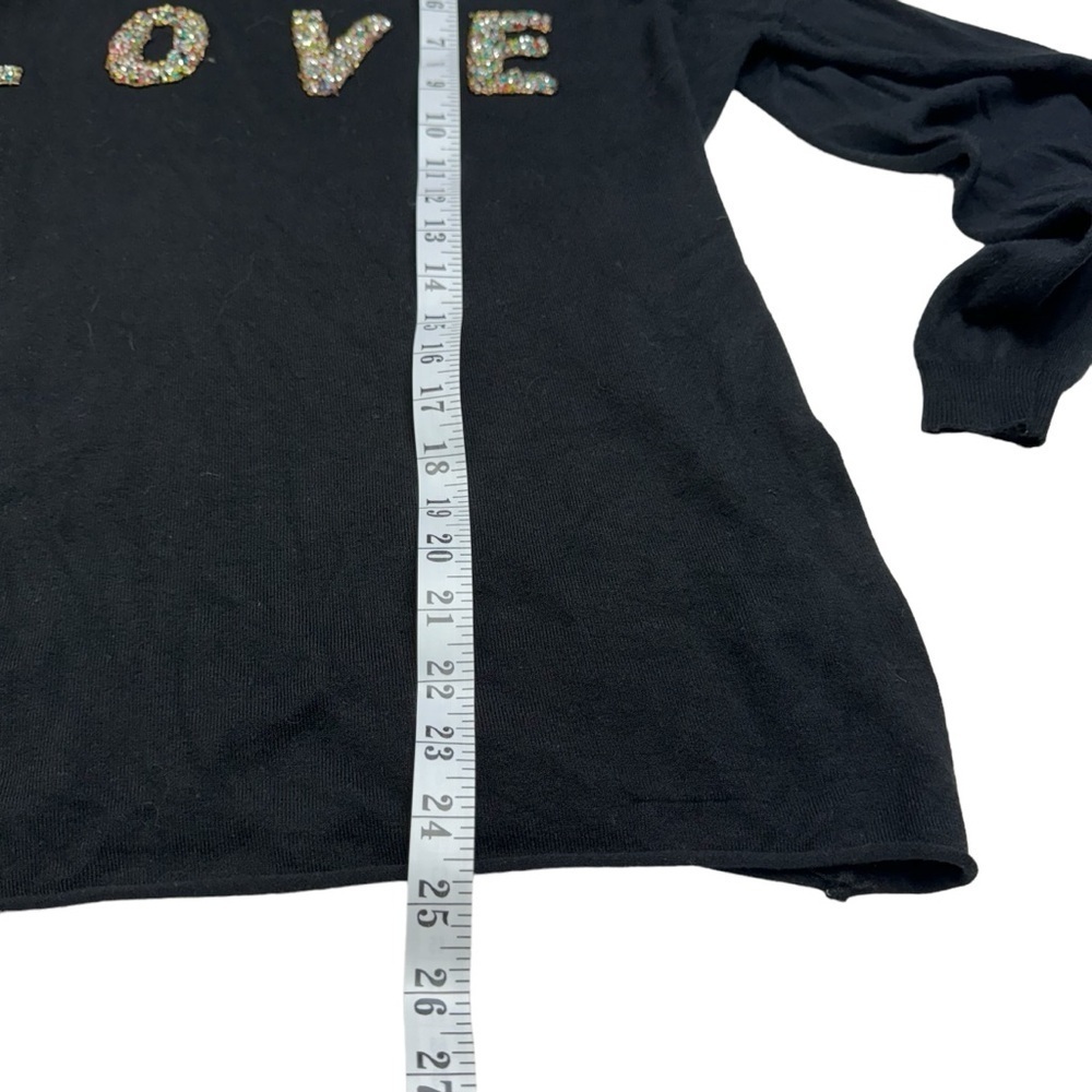 Molly Bracken Black Crew Neck Long Sleeve Sweater with/ LOVE graphic SizeM/L - Picture 8 of 9